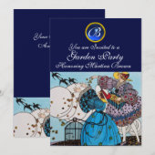 LENTE VOGELS TUINPARTY, SAPPHIERE EDELMETAAL MONOG KAART (Voorkant / Achterkant)