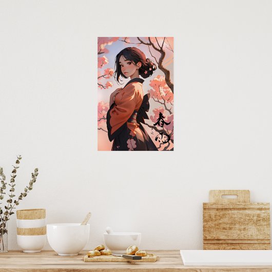 Lente vóór de regen komt poster (Keuken)