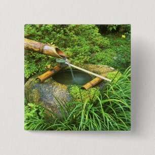 Lente voor Theeceremonie, Sanzen-in Tempel, Vierkante Button 5,1 Cm