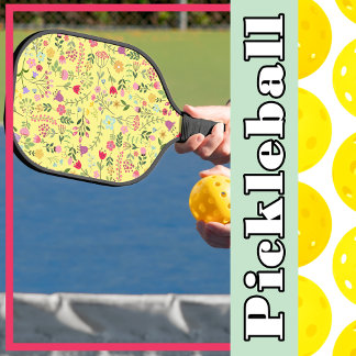 Lente voor Wildbloemen Bloemig Patroon Citroen Gee Pickleball Paddle