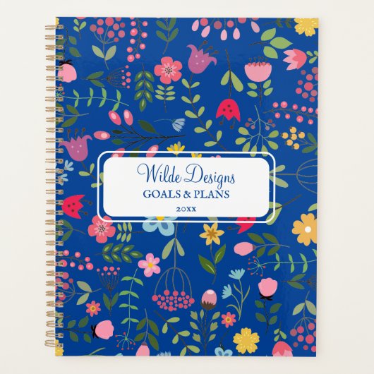 Lente voor Wildbloemen Bloemmotief Helder Blauw Planner (Voorkant)