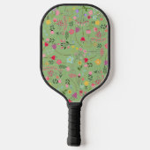Lente voor Wildbloemen Sage Groen Bloemen Patroon Pickleball Paddle (Achterkant)