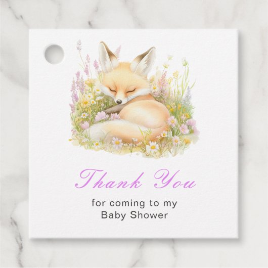 Lente Vos Baby Shower Bedankjes Labels (Voorkant)