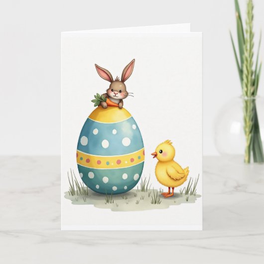 Lente Vrienden Happy Ei Kaart (Voorkant)
