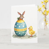 Lente Vrienden Happy Ei Kaart (Gele Bloem)