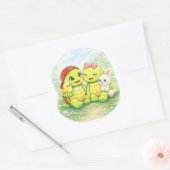Lente Vrienden Ronde Sticker (Envelop)