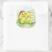 Lente Vrienden Ronde Sticker (Tas)