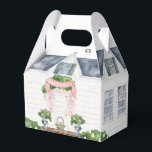 lente | Vrolijk Pasen | Huis Bedankdoosjes<br><div class="desc">Verrassend je vrienden bij je paasjacht met deze voorjaarskist. Deze gunstdoos heeft een voordeur van de waterverf met een mand van de oostermand op de voorste veranda. De achterkant heeft een paar ramen met klimmende rozen. De gebruikte kleuren zijn olijfgroen, roze, grijs en bruin. Een roze banner boven de deur...</div>