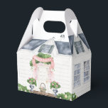 lente | Vrolijk Pasen | Huis Bedankdoosjes<br><div class="desc">Verrassend je vrienden bij je paasjacht met deze voorjaarskist. Deze gunstdoos heeft een voordeur van de waterverf met een mand van de oostermand op de voorste veranda. De achterkant heeft een paar ramen met klimmende rozen. De gebruikte kleuren zijn olijfgroen, roze, grijs en bruin. Een roze banner boven de deur...</div>