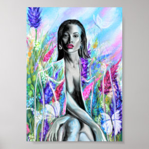 Lente Vrouw Poster Print - Schilderkunst
