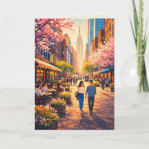 Lente Wandeltocht door de Kersenbloesem Kunstkaart