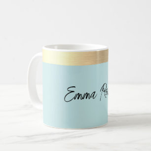 Lente Water Blauw Goud Folie Rustieke Nep- Koffiemok