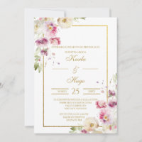 Lente water gekleurde bloemen Spaans Bruiloft