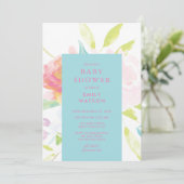 Lente Watercolor Baby Shower in heldere kleuren Kaart (Staand voorkant)