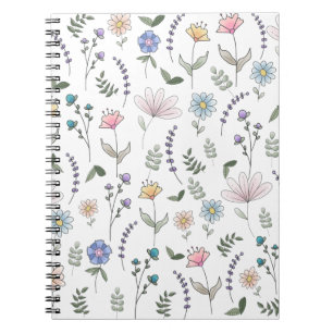 Lente Watercolor Doodle Bloemen Notitieboek