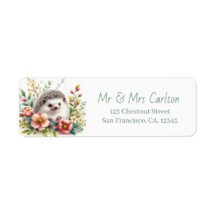 Lente Watercolor Egel Retouradres Etiket