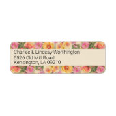 Lente Watercolor Klaprozen Retouradres Etiket (Voorkant)