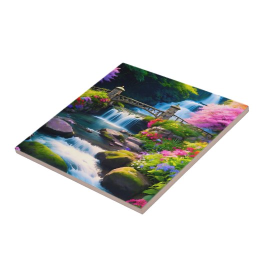 Lente Waterval 1 Tegeltje (Zijkant)