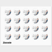Lente waterverf bloem ronde sticker (Vel)