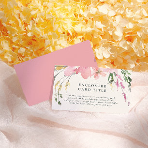 Lente Waterverf Bloemen Baby shower Informatiekaartje