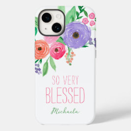 Lente Waterverf Bloemen gezegend Case-Mate iPhone 14 Hoesje