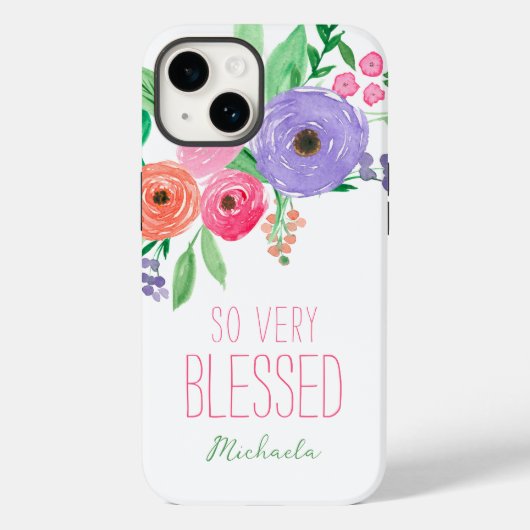 Lente Waterverf Bloemen gezegend Case-Mate iPhone Case (Achterkant)