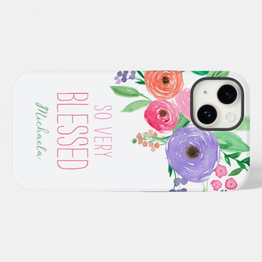 Lente Waterverf Bloemen gezegend Case-Mate iPhone Case (Achterkant (horizontaal))