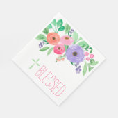 Lente Waterverf Bloemen gezegend Servet (Hoek)