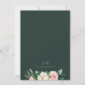 Lente Waterverf Bloemen Groene Blush Wedding Kaart (Achterkant)
