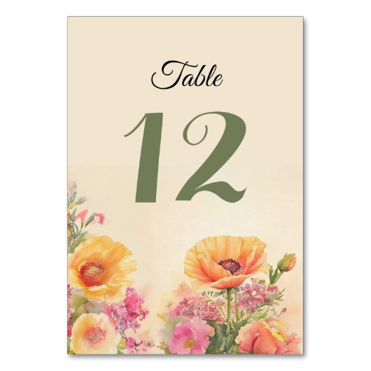 Lente Waterverf Bloemen Kaart (Voorkant)