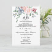Lente Waterverf Bloemen Moslim Bruiloft Nikah Kaart (Staand voorkant)