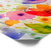 Lente Waterverf bloemen, Natuur liefhebber Poster (Hoek)
