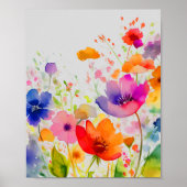 Lente Waterverf bloemen, Natuur liefhebber Poster (Voorkant)