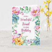 Lente Waterverf Bloemen Vriend Verjaardag Kaart (Gele Bloem)