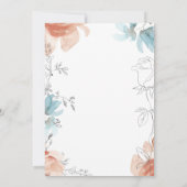 Lente waterverf bloemenpastel elegante bruiloft kaart (Achterkant)
