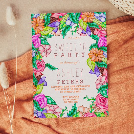 Lente waterverf bloemschildering handgeschilderd S Kaart