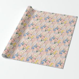 Lente waterverf florals, retro behang. cadeaupapier