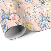 Lente waterverf florals, retro behang. cadeaupapier (Rol Hoek)