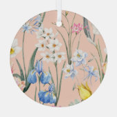 Lente waterverf florals, retro behang. glas ornament (Achterkant)