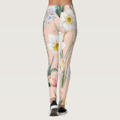 Lente waterverf florals, retro behang. leggings (Achterkant)