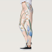 Lente waterverf florals, retro behang. leggings (Links)