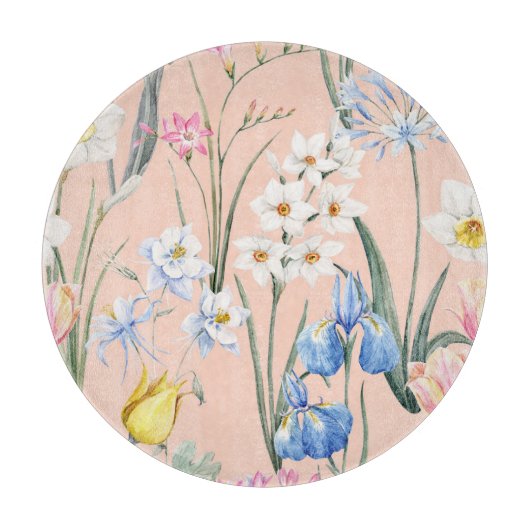 Lente waterverf florals, retro behang. snijplank (Voorkant)