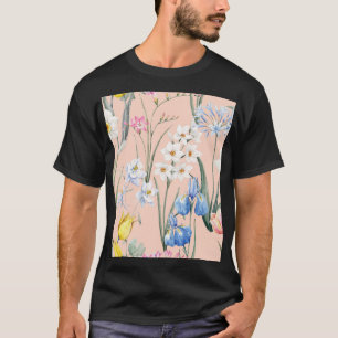 Lente waterverf florals, retro behang. t-shirt
