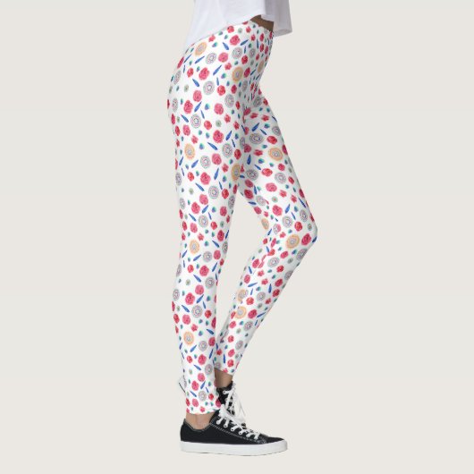 Lente Waterverf Flowers Leggings (Rechts)