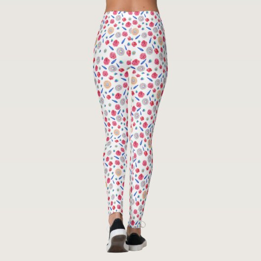 Lente Waterverf Flowers Leggings (Achterkant)