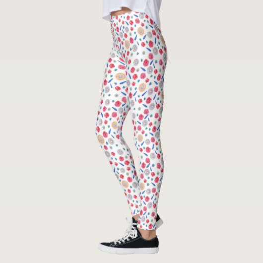 Lente Waterverf Flowers Leggings (Links)