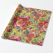  lente Waterverf Fuchsia bloeit Cadeaupapier (Uitgerold)