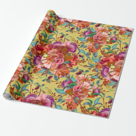  lente Waterverf Fuchsia bloeit Cadeaupapier