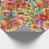  lente Waterverf Fuchsia bloeit Cadeaupapier (Hoek)