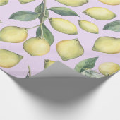 Lente waterverf gele citroentakken cadeaupapier (Hoek)